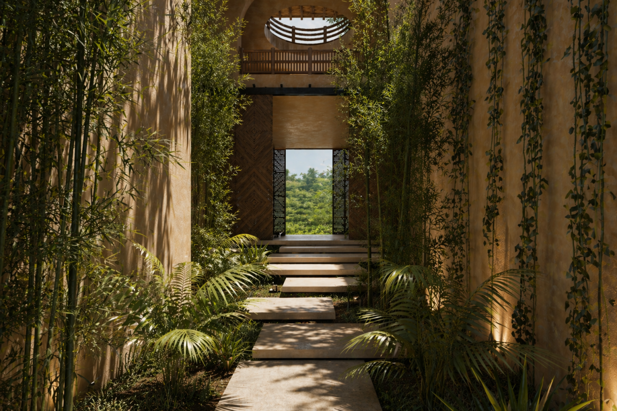 RENDER VISTA PASILLO LOBBY